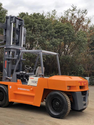 FD100 TCM chariot élévateur de 10 tonnes en bon état avec moteur diesel et largeur de fourchette de routine