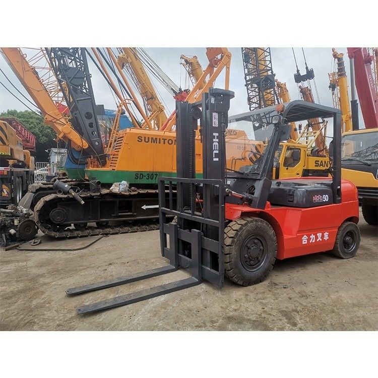 Utilisé LONGHUA HELI50 5 t 3000lb cpqd30 longueur de la fourchette routine intérieur à double carburant moteur à essence