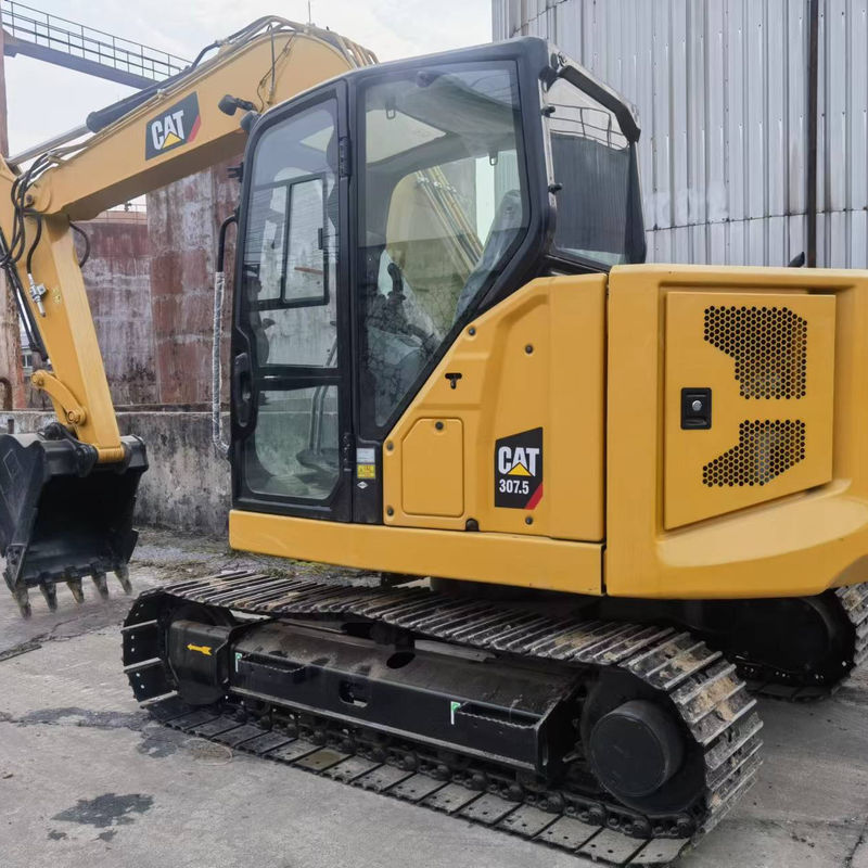 Excavateur d'occasion CAT 307.5 avec soupape hydraulique d'origine et rails en caoutchouc du Japon